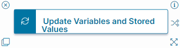 Image of the Update Stored Values and Variables Quick Action block in the Graphical Action Designer